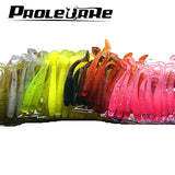 Proleurre 10pcs/lot 50mm 0.7g Soft Rubber Bait Fishing Lure Jig Wobbler Soft Worm Carp Fishing Bait Artificial Silicone Swimbait