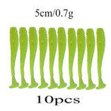 Proleurre 10pcs/lot 50mm 0.7g Soft Rubber Bait Fishing Lure Jig Wobbler Soft Worm Carp Fishing Bait Artificial Silicone Swimbait