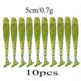 Proleurre 10pcs/lot 50mm 0.7g Soft Rubber Bait Fishing Lure Jig Wobbler Soft Worm Carp Fishing Bait Artificial Silicone Swimbait