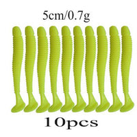 Proleurre 10pcs/lot 50mm 0.7g Soft Rubber Bait Fishing Lure Jig Wobbler Soft Worm Carp Fishing Bait Artificial Silicone Swimbait