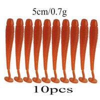 Proleurre 10pcs/lot 50mm 0.7g Soft Rubber Bait Fishing Lure Jig Wobbler Soft Worm Carp Fishing Bait Artificial Silicone Swimbait