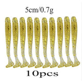 Proleurre 10pcs/lot 50mm 0.7g Soft Rubber Bait Fishing Lure Jig Wobbler Soft Worm Carp Fishing Bait Artificial Silicone Swimbait