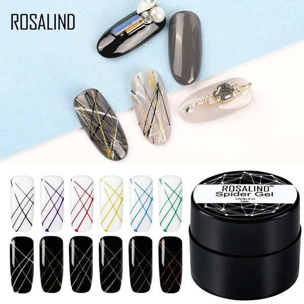 ROSALIND 5ml Spider Gel nail polish DIY Nail Design Point To Line Drawing Painting Decoration Pulling Silk Spider Gel Lacquer