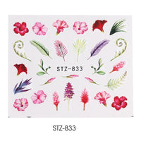 1pcs Water Nail Decal and Sticker Flower Leaf Tree Green Simple Summer Slider for Manicure Nail Art Watermark Tips CHSTZ824-844