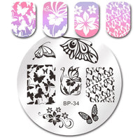 BORN PRETTY Square Nail Art Stamp Template Flower Vine Rose Leaves Floral Image Pattern Printing Plate for Manicure Stencil 6cm