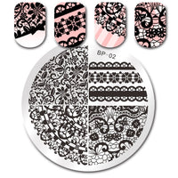 BORN PRETTY Square Nail Art Stamp Template Flower Vine Rose Leaves Floral Image Pattern Printing Plate for Manicure Stencil 6cm