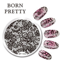 BORN PRETTY Square Nail Art Stamp Template Flower Vine Rose Leaves Floral Image Pattern Printing Plate for Manicure Stencil 6cm