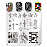 BORN PRETTY Square Nail Art Stamp Template Flower Vine Rose Leaves Floral Image Pattern Printing Plate for Manicure Stencil 6cm