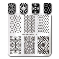 BORN PRETTY Square Nail Art Stamp Template Flower Vine Rose Leaves Floral Image Pattern Printing Plate for Manicure Stencil 6cm