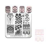 BORN PRETTY Square Nail Art Stamp Template Flower Vine Rose Leaves Floral Image Pattern Printing Plate for Manicure Stencil 6cm