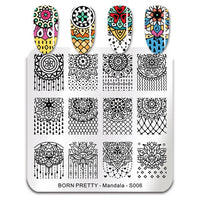 BORN PRETTY Square Nail Art Stamp Template Flower Vine Rose Leaves Floral Image Pattern Printing Plate for Manicure Stencil 6cm