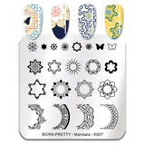 BORN PRETTY Square Nail Art Stamp Template Flower Vine Rose Leaves Floral Image Pattern Printing Plate for Manicure Stencil 6cm