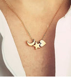 Star Necklace Women Choker Kolye Gold Silvery Moon Necklaces Boho Pendants Collier Femme Chain Collar collares de moda 2019 G2