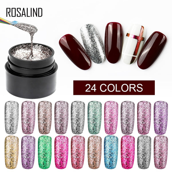 ROSALIND Shiny Platinum Gel Polish Nails Art For Manicure Poly Gel UV Colors Primer Base Set Gel Hybrid Varnish Nail Gel Polish