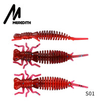 MEREDITH Larva Soft Lures 50mm 62mm 85mm Artificial Lures Fishing Worm Silicone Bass Pike Minnow Swimbait Jigging Plastic Baits