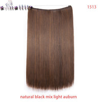 S-noilite 20 inch Invisible Wire No Clip One Piece Hair Extensions Secret Fish Line Hairpieces Silky Straight natural Synthetic