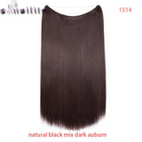 S-noilite 20 inch Invisible Wire No Clip One Piece Hair Extensions Secret Fish Line Hairpieces Silky Straight natural Synthetic