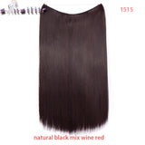 S-noilite 20 inch Invisible Wire No Clip One Piece Hair Extensions Secret Fish Line Hairpieces Silky Straight natural Synthetic