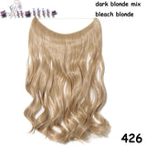 S-noilite 20 inch Invisible Wire No Clip One Piece Hair Extensions Secret Fish Line Hairpieces Silky Straight natural Synthetic