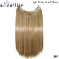 S-noilite 20 inch Invisible Wire No Clip One Piece Hair Extensions Secret Fish Line Hairpieces Silky Straight natural Synthetic