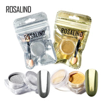 ROSALIND Nails Art Glitter Pigment Powder Gel Polish Mirror Manicure Sparkles For Nails UV Decorations Chrome Holographic Nail