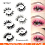 Visofree Mink Lashes 3D Mink Eyelashes 100% Cruelty free Lashes Handmade Reusable Natural Eyelashes Popular False Lashes Makeup