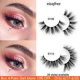 Visofree Eyelashes 3D Mink Lashes Handmade Full Strip Lashes Cruelty Free Luxury Mink Eyelashes Makeup Lash maquiagem faux cils