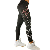 Women Standard Ankle-Length High Waist Polyester Letter Pattern Casual Leggings